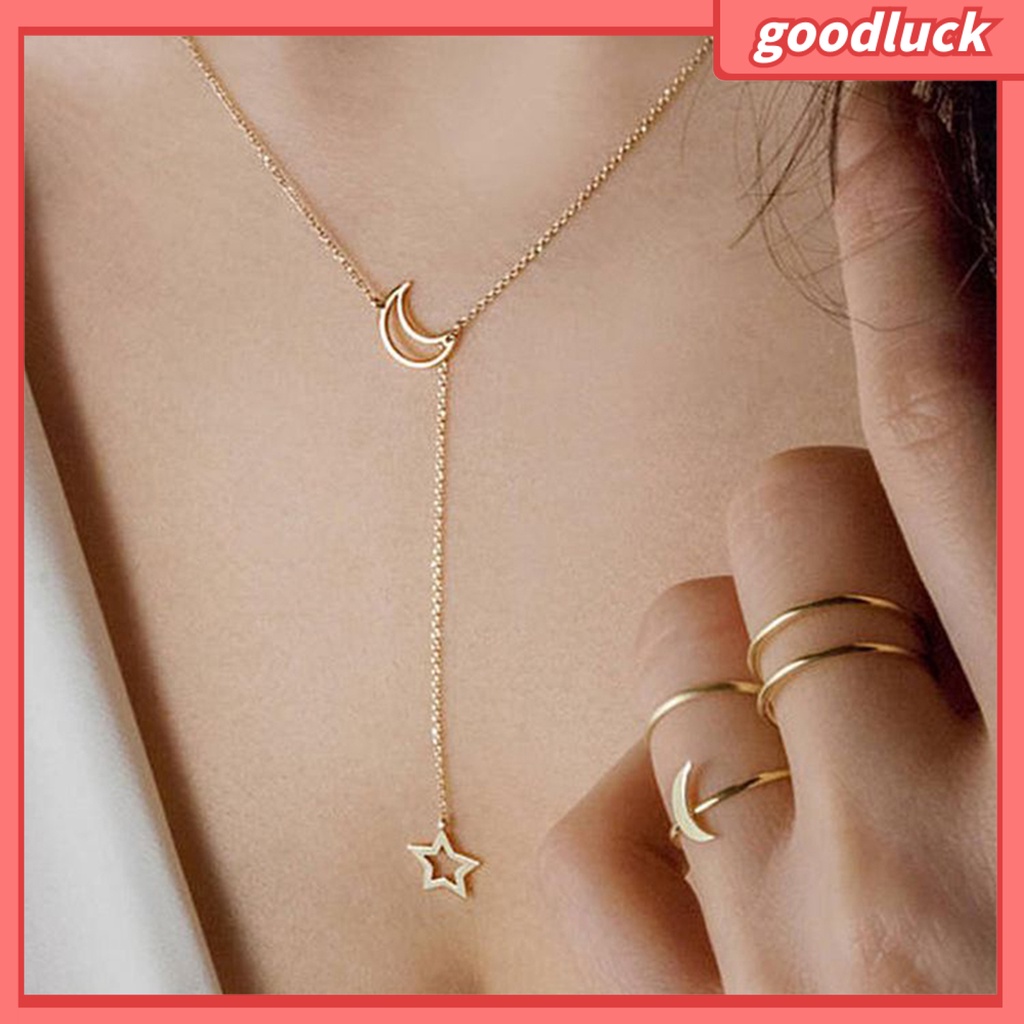 Dây Chuyền Mặt Trăng Và Ngôi Sao Thời Trang Dành Cho Nữ