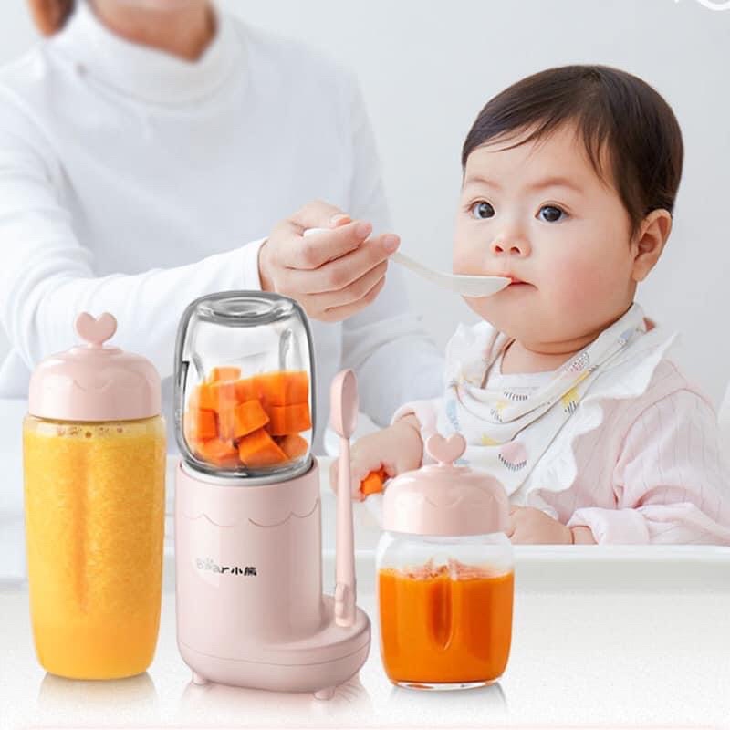 Máy xay đa năng Bear LLJ-C04J1 3 cối dùng xay đồ ăn dặm, sinh tố hoa quả, xay các loại hạt cho bé
