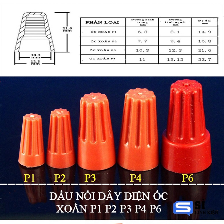 100 cái chụp nối dây điện nhanh các cỡ