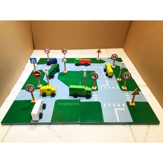 Bộ sa bàn giao thông đường bộ LỚN 80 cm, đồ chơi giáo dục, thiết bị mầm non, giáo cụ giảng dạy đầy đủ bảng hiệu