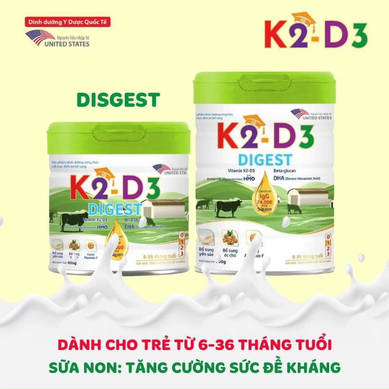 Sữa dinh dưỡng k2 d3 tăng sức đề kháng, phát triển chiều cao cho trẻ