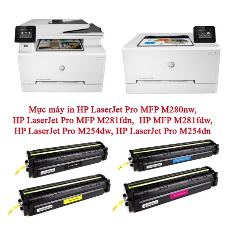 Mực in màu cho máy in Hp M281fdn, M281fdw, HP M254dw, M254dn, M280nw | Mực laser màu 202A CF500A, CF501A, CF502A, CF503A
