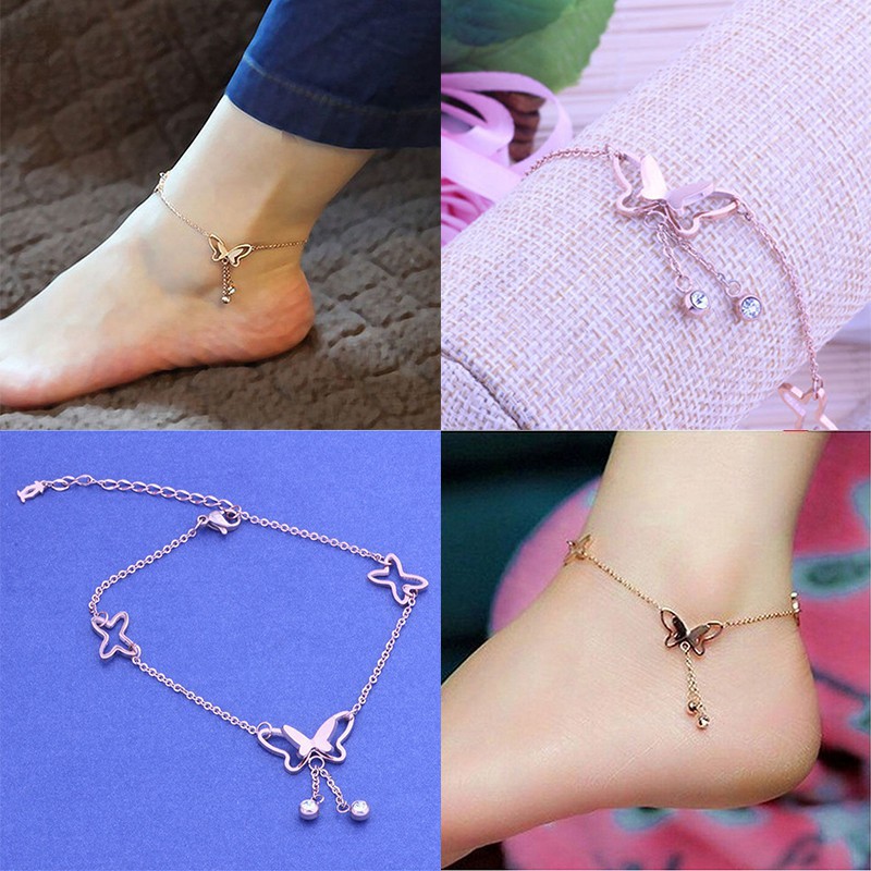 Lắc Chân HợP Kim ĐíNh HìNh BướM Xinh XắN