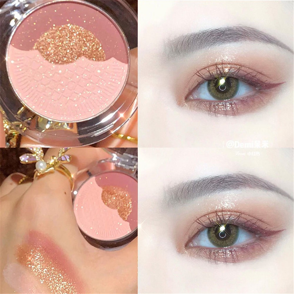 【COD Yjewelry】New Biscuit Eye Shadow Baking Three-color Eye Shadow Tray INS Ultra Fire Matte Pearl Wet Powder