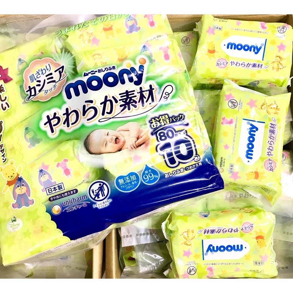 Khăn ướt Moony Nhật bản cho bé