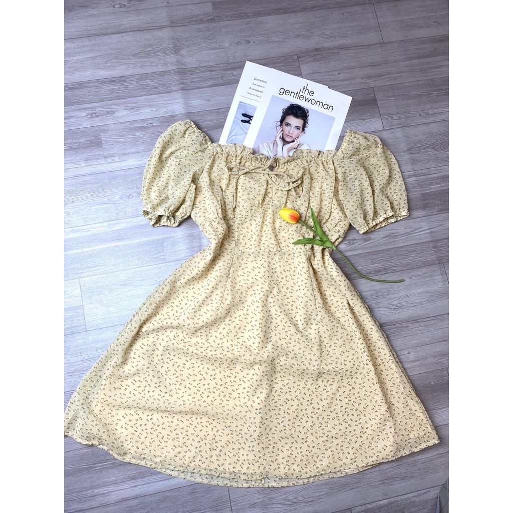 BIGSIZE Đầm hoa ngực nhún Anna Dress