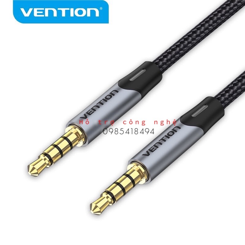 Dây cáp âm thanh nối 2 đầu jack 3.5mm 4 khấc VENTION