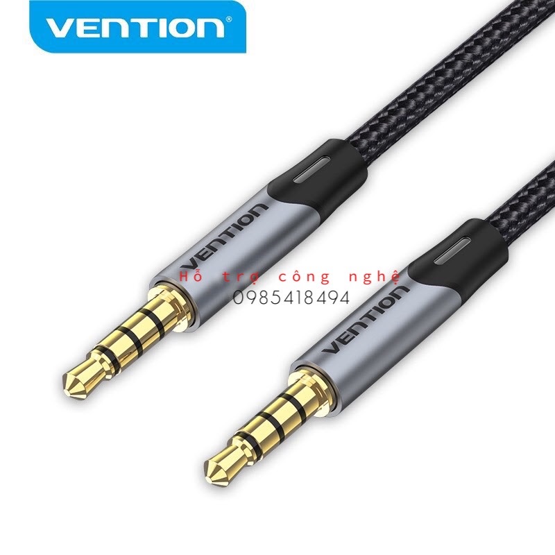 Dây cáp âm thanh nối 2 đầu jack 3.5mm 4 khấc VENTION(ảnh thật)