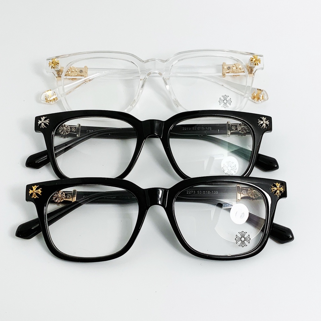 Gọng kính mắt nam nữ thời trang Jun Secret gọng vuông ôm mặt viền kính đính kim loại, hiện đại nhiều màu sắc JS22A73