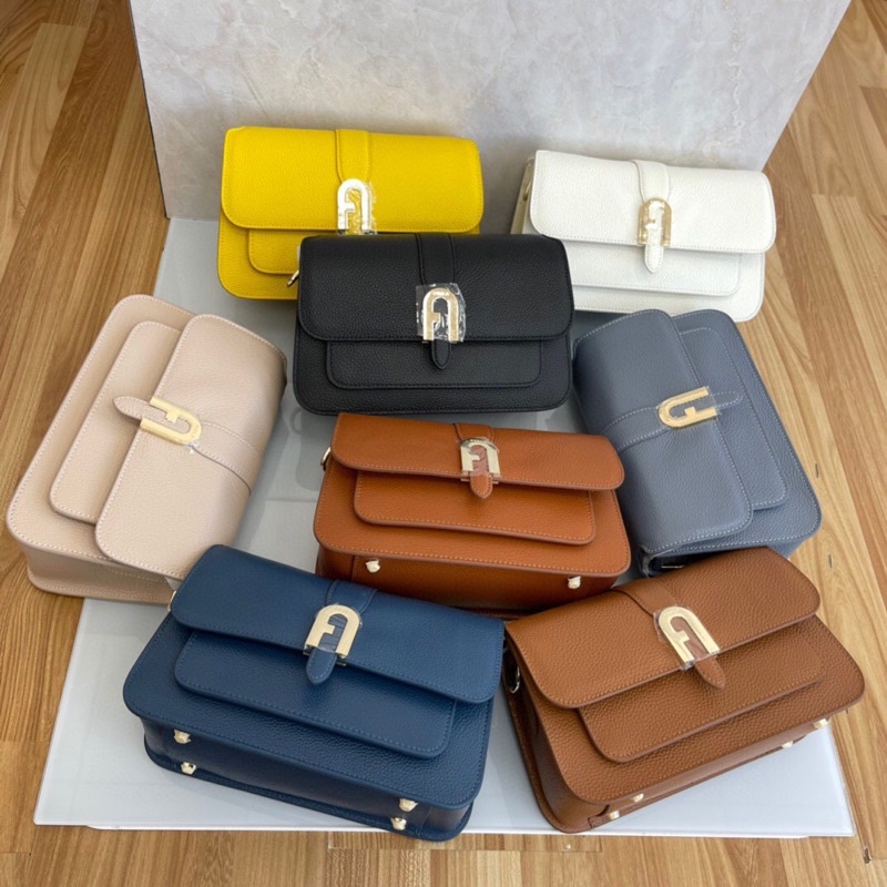 Túi xách nữ thương hiệu Furla Sofia Grain da thật, công sở, đi chơi, du lịch, trơn màu mới 100%