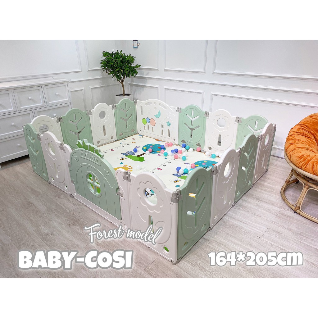 [Mã MKBC13 giảm 80k đơn 1 triệu] Quây cũi nhựa BABY COSI: gấp gọn, tặng thảm, bóng bảo hành chính hãng