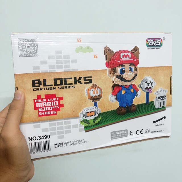 Đồ chơi lắp ráp sáng tạo Super Mario Lắp Ráp Mô Hình 3D decor Hottrend Magic Block Medium size