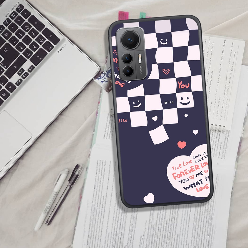 ỐP Lưng Xiaomi MI 12 LITE, In Hình Black Heart Ngỗ Nghĩnh, Đẹp.