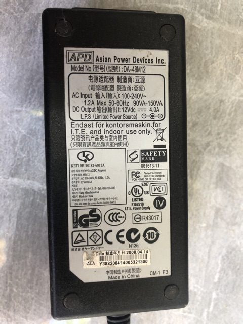FREESHIP Bộ sạc adaptor APD 12V 4A