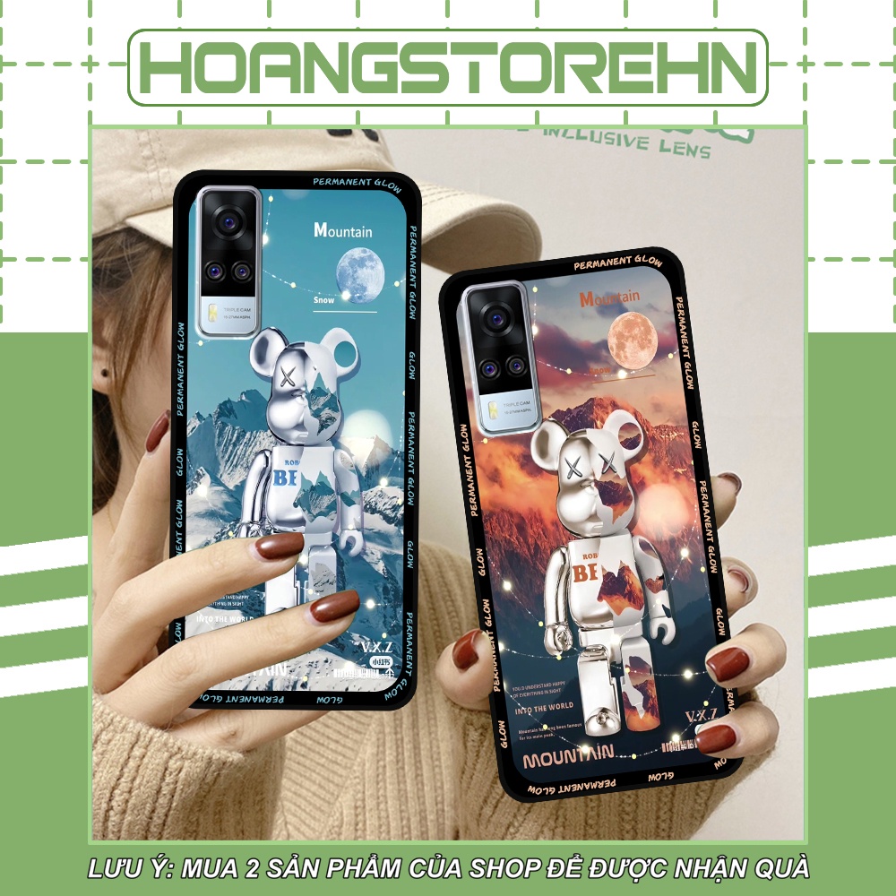 Ốp Vivo Y51 2020 / Y51s / Y72 5G / Y53s in hình họa tiết Mountain, Be@rbrick dễ thương (T13 - T18)