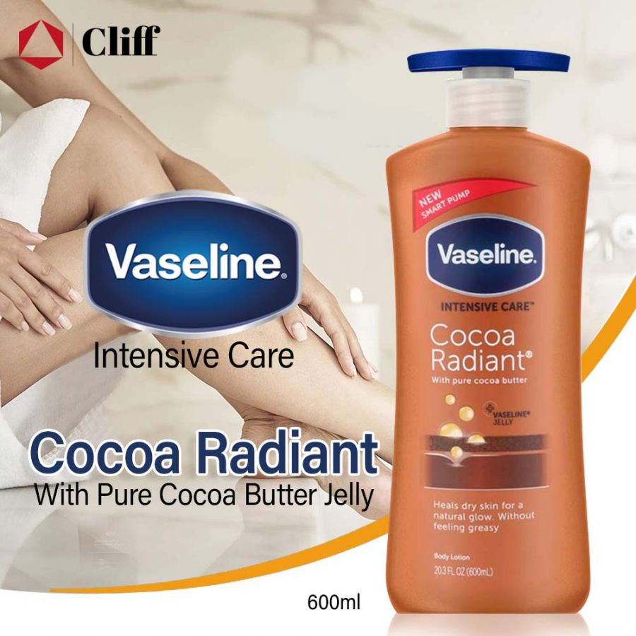 LeLand - Vaseline Dưỡng Ẩm Toàn Thân Cocoa Radiant Body Lotion 600ML của Mỹ