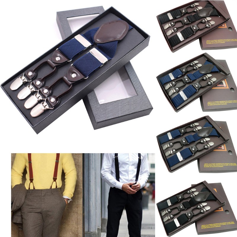 Dây đai quần chữ Y 6 kẹp nam tính - Hàng nhập khẩu