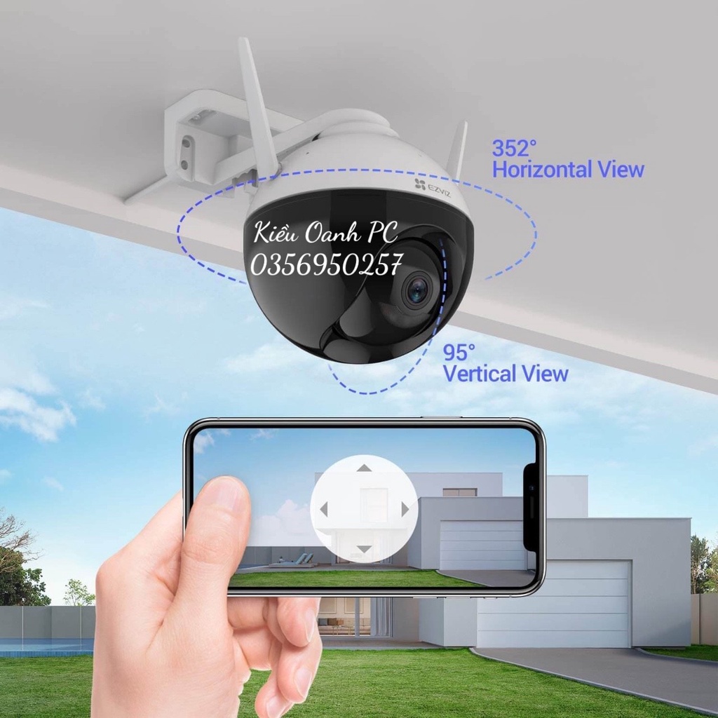 Camera Wifi Ezviz C8C 1080P FHD, C8W 4MP , C8W 2K , C8PF Camera ngoài trời có khả năng xoay, Tích hợp AI