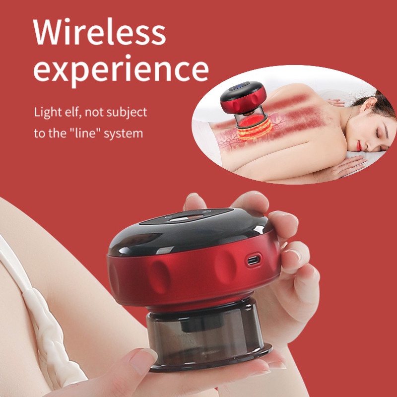 Máy massage giác hơi Pin sạc - Áp suất + Nhiệt giúp tuần hoàn máu, giảm mỡ thừa, giảm đau cơ