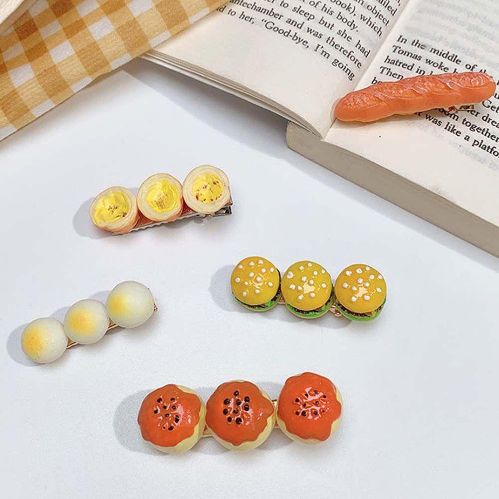 Kẹp Tóc Giả Hình Thức Ăn / Hamburger / Bánh Tart Độc Đáo Dễ Thương Cho Bé Gái VANES1