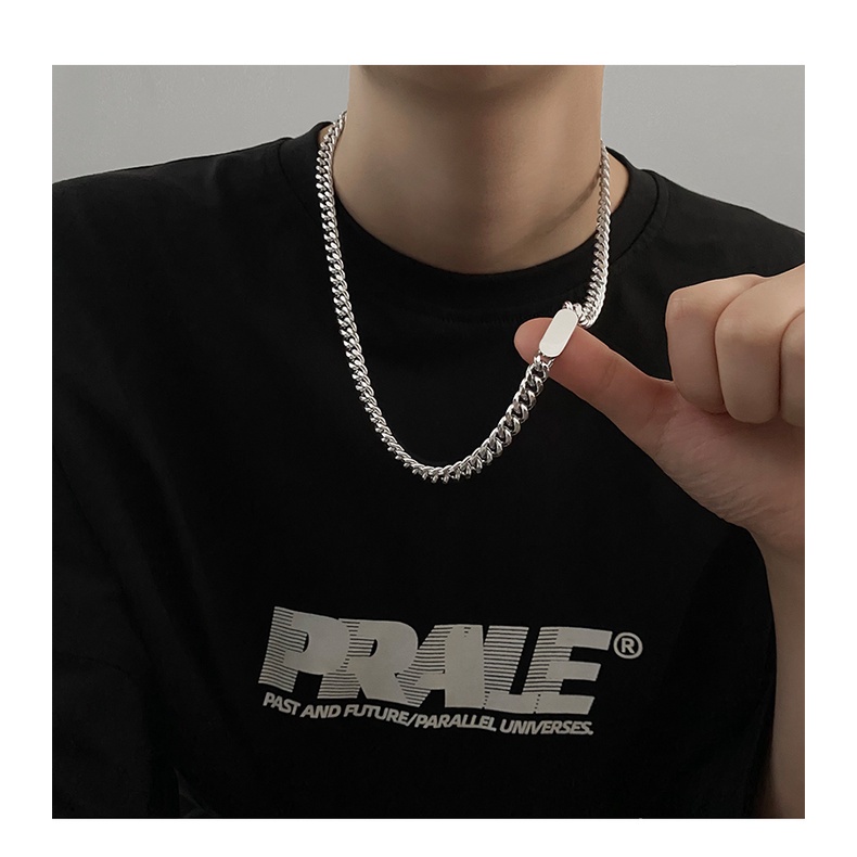 Dây chuyền chuỗi xích mặt vuông phong cách thời trang hip hop 19A1001