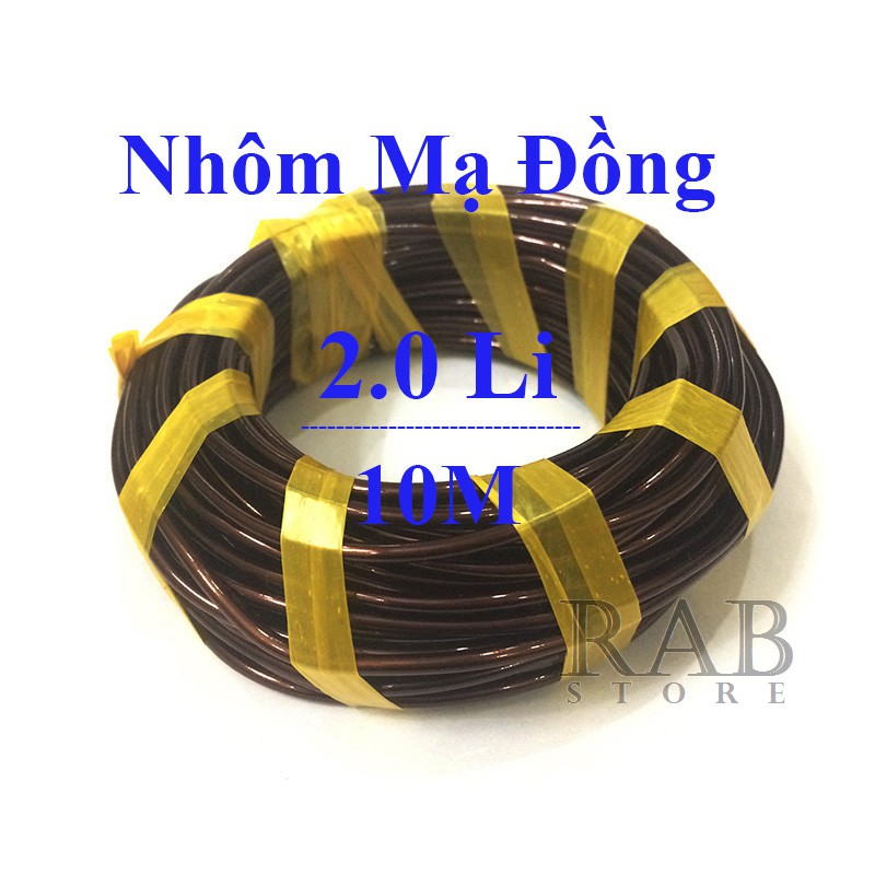 10m nhôm mạ đồng 2.0li, nhôm mạ uốn kiểng, ghép lan, độ dẻo cao