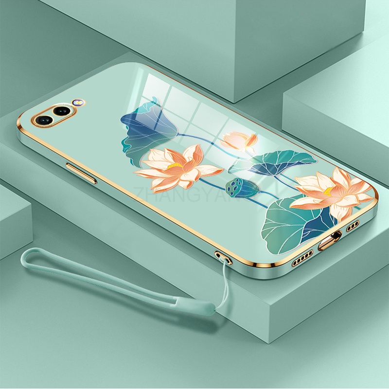 ốp lưng Realme c2 a1k ốp điện thoại Realme c2 a1k Ốp Điện Thoại TPU Dẻo Mạ Màu Họa Tiết Hoa Sen Sang Trọng