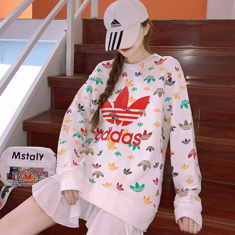ADIDAS Áo Hoodie Dài Tay In Họa Tiết Năng Động Trẻ Trung Dành Cho Nữ