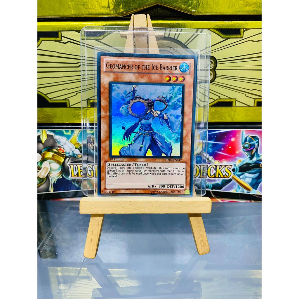 [ Dưa Hấu Yugioh ] Lá bài thẻ bài Geomancer of the Ice Barrier - Super Rare - Tặng bọc bài nhựa bảo quản