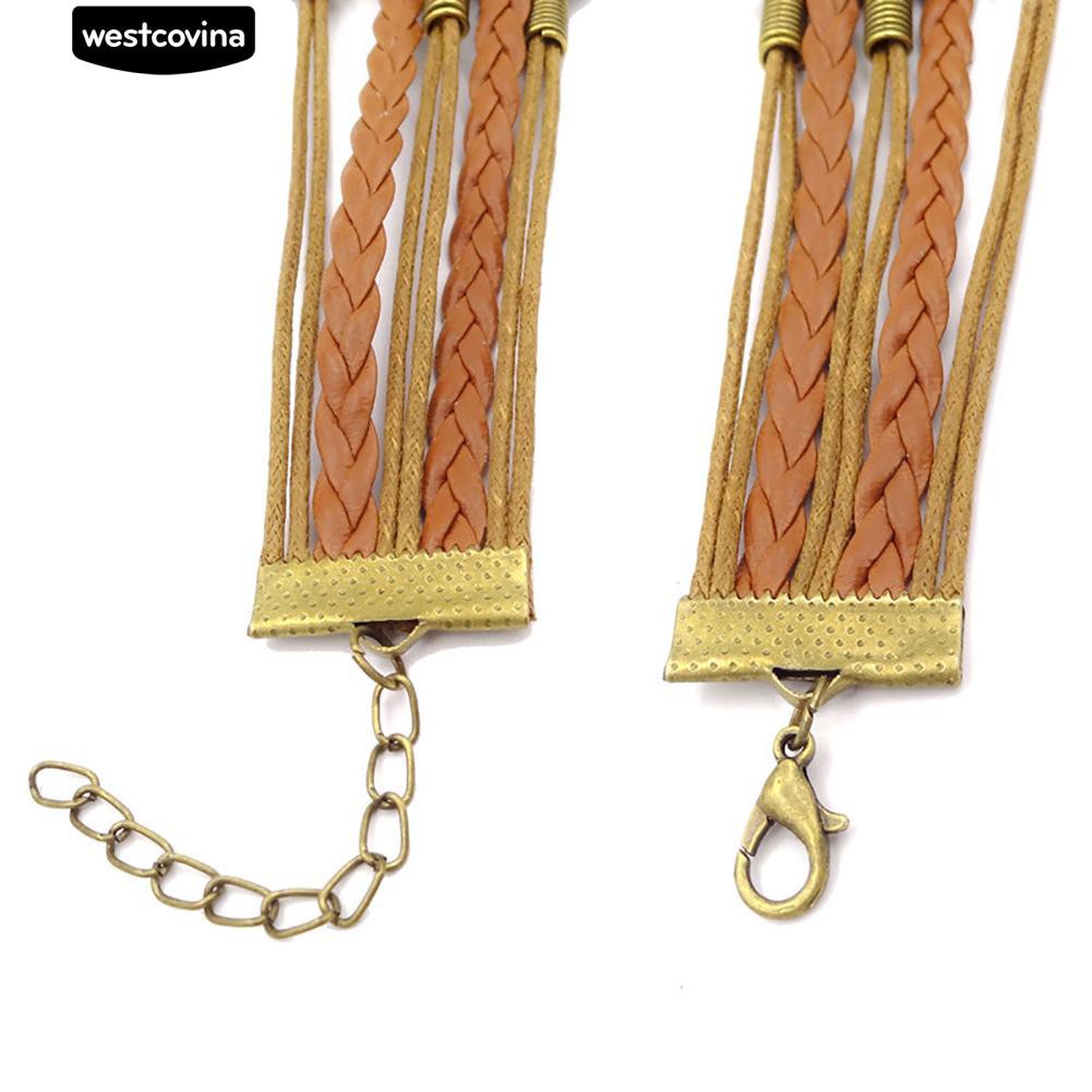 Vòng đeo tay thời trang nhiều vòng có khóa móc bằng kim loại kiểu cổ điển đầy cá tính