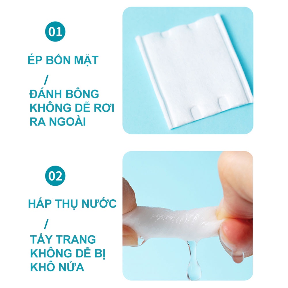 Tẩy trang O.TWO.O 100% chất liệu cotton bông 50 miếng