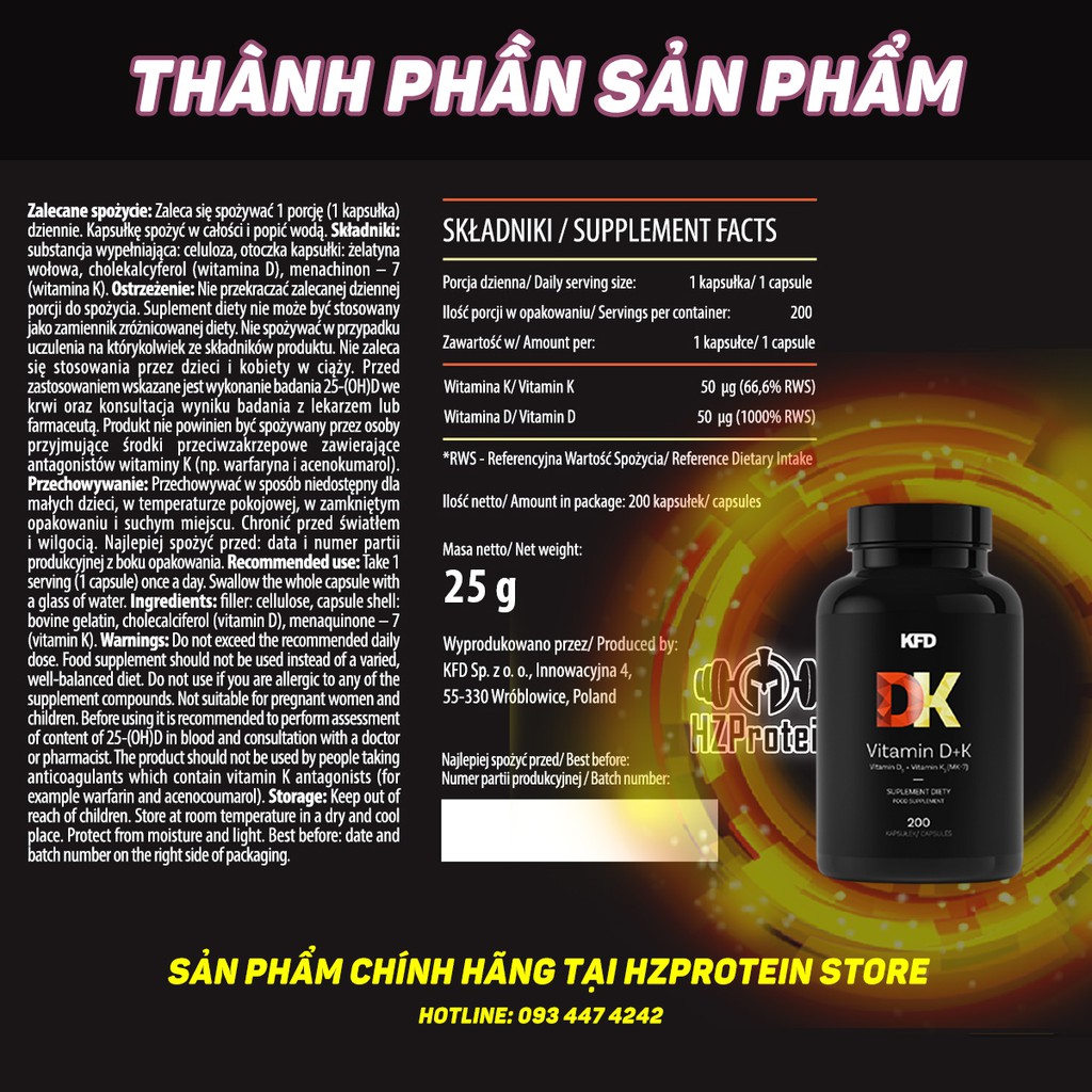 KFD VITAMIN D3 K2 MK7 - HỖ TRỢ XƯƠNG KHỚP, HỆ MIỄN DỊCH (200 VIÊN)