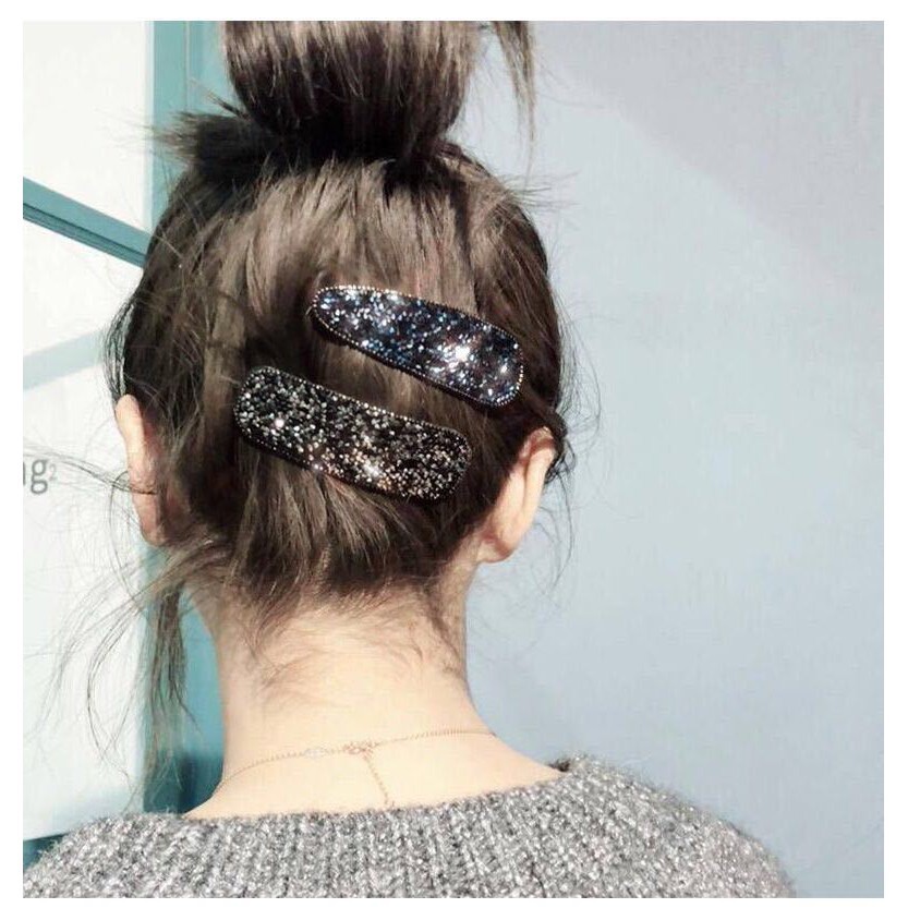 Kẹp tóc kiểu dính đính đá sáng lấp lánh sành điệu cho nữ B162