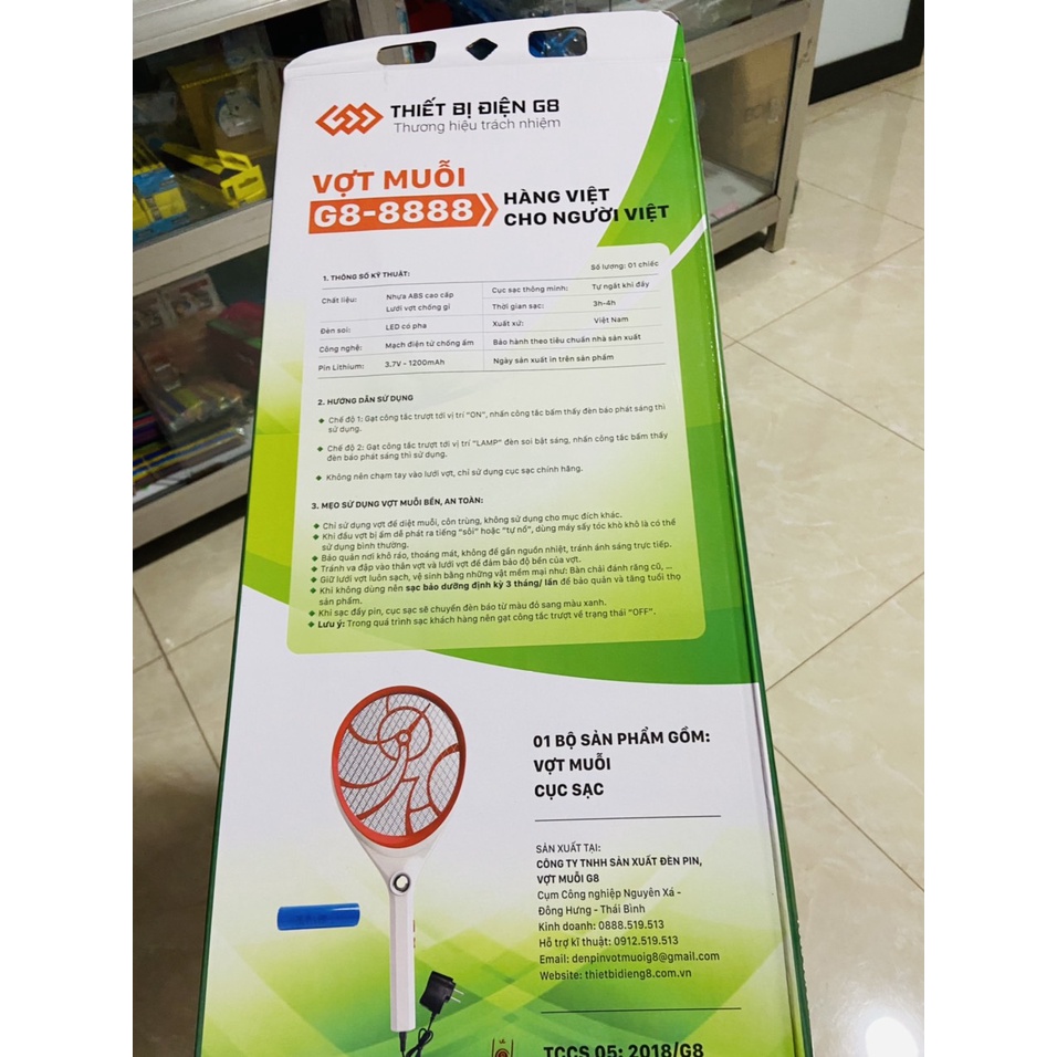 VỢT MUỖI G8-888 CAO CẤP ( CHÍNH HÃNG)