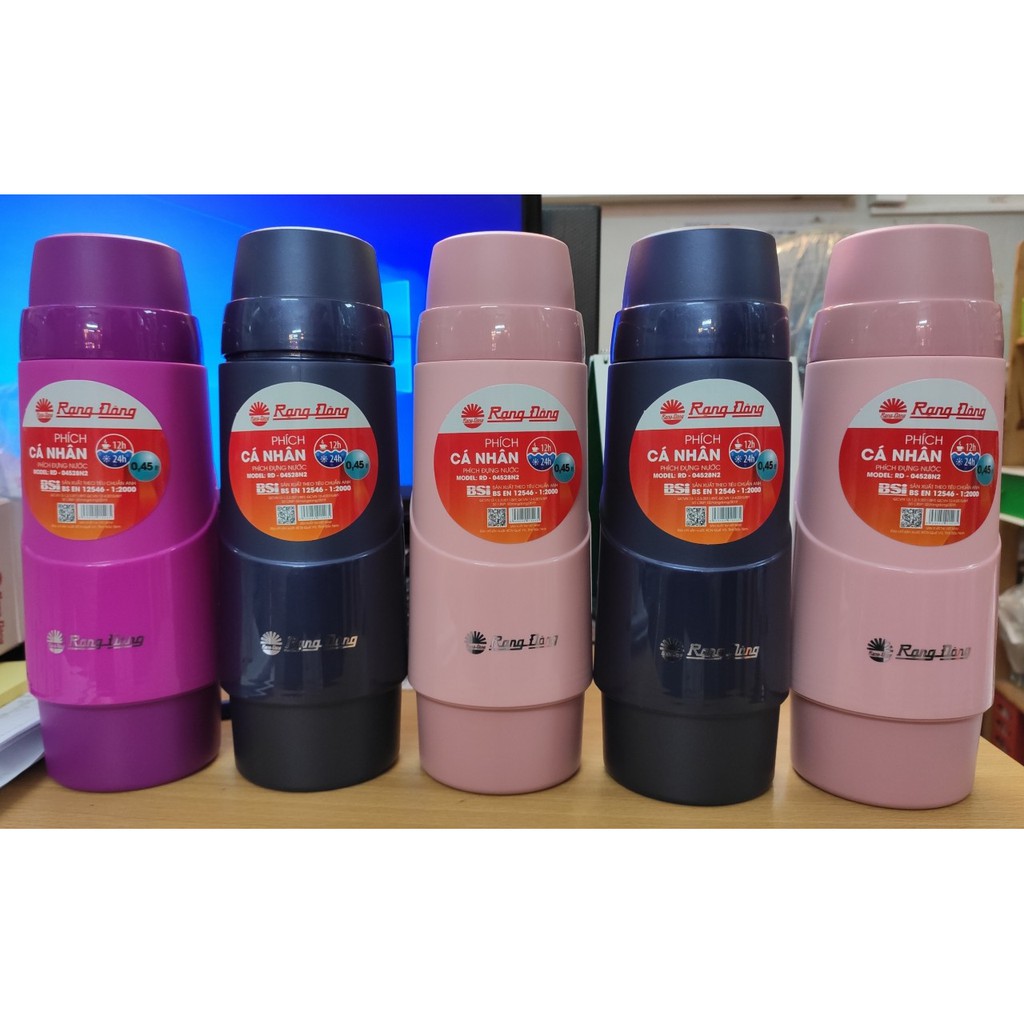 Phích giữ nhiệt Rạng Đông xách tay 450ml cao cấp - RD-04528 N2 - Bảo hành 1 năm