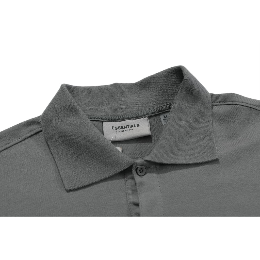 FEAR OF GOD ESSENTIALS Double-line FOG reflective loose letters POLO shirt short sleeves