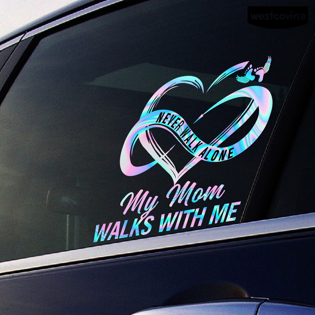 [Hot]✍Miếng Dán Tưởng Niệm Hình Ảnh Gia Đình Never Walk Alone Trang Trí Laptop Lâu Trôi Đáng Yêu