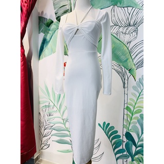 X082 Cabernet  Đầm thun body, dây cổ