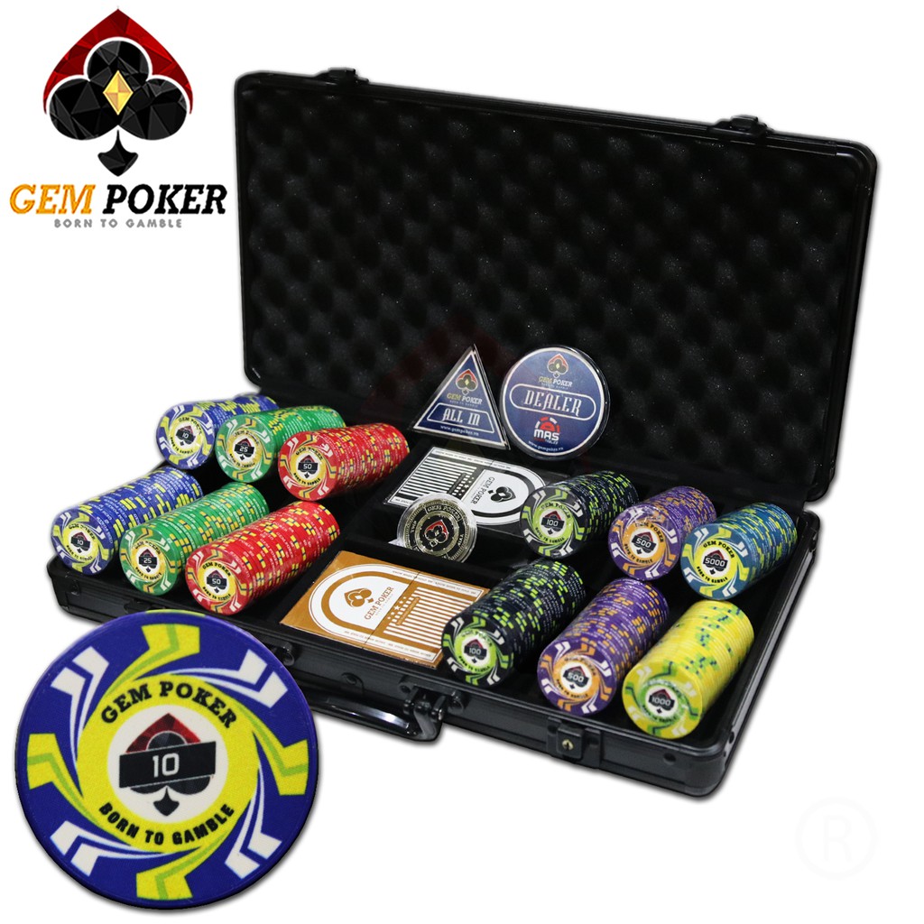 VALI 300 CHIP POKER SỨ CERAMIC 10G CAO CẤP - GEM TYPHOON®