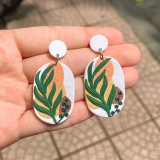 Khuyên tai đất sét nung Polymer Clay (Tea Break 2 tầng)