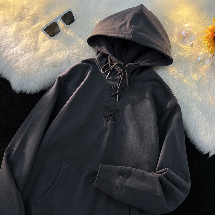 Happy-store ️ Áo HoodiÁo Nỉ Nam Nữ Mũ Rộng Dáng Thụng 3 Màu ️ Áo Hoodie Nỉ Ngoại Unisex Dây Đan