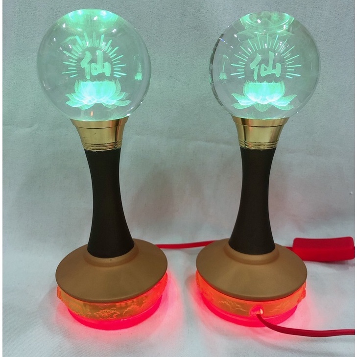 BỘ 2 CÁI ĐÈN TRANG TRÍ BÀN THỜ  LED PHA LÊ ĐỔI MÀU -90017
