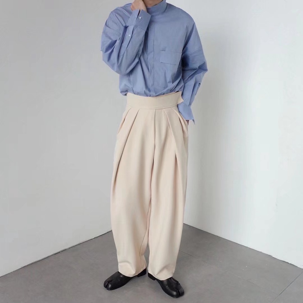 Quần Harem Dáng Rộng Phối Khóa Dán Phong Cách Thời Trang Hàn Quốc Dành Cho Nam Giới