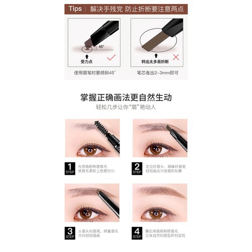 Chì Kẻ Mày 2 Đầu Lameila Double Drawing Eye Brow Pencil NO.789 NPP Shoptido