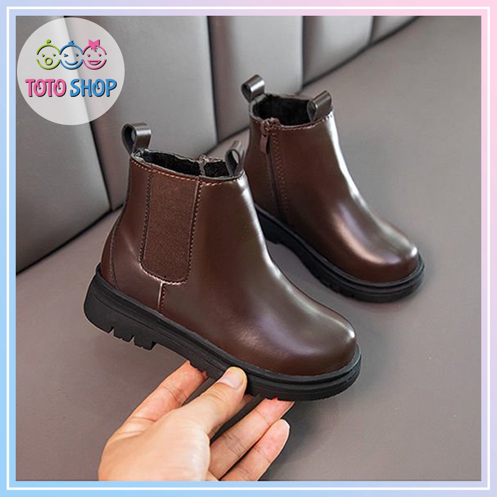 Thanh lý Giày bốt da cao cổ cho bé - Boot da mềm phong cách hàn quốc cho bé trai bé gái