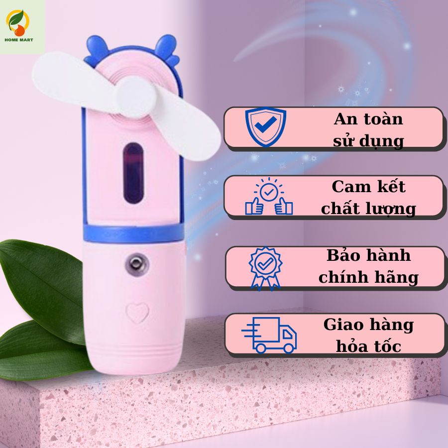 Quạt Phun Sương Cầm Tay Mini Sạc Tích Điện Phun Sương Làm Mát Tạo Độ Ẩm Chống Khô Da Sử Dụng Trong Phòng Làm Việc, Ô Tô