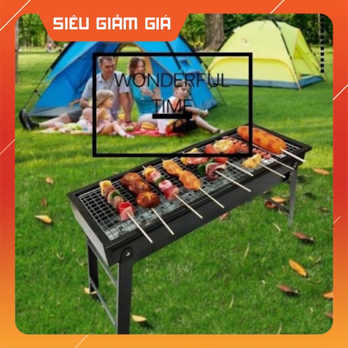 Bếp Nướng Than Hoa Ngoài Trời BBQ Gập Gọn Mang Đi Du Lịch, Dã Ngoại, Cắm Trại Tiện Lợi (Loại Dài)
