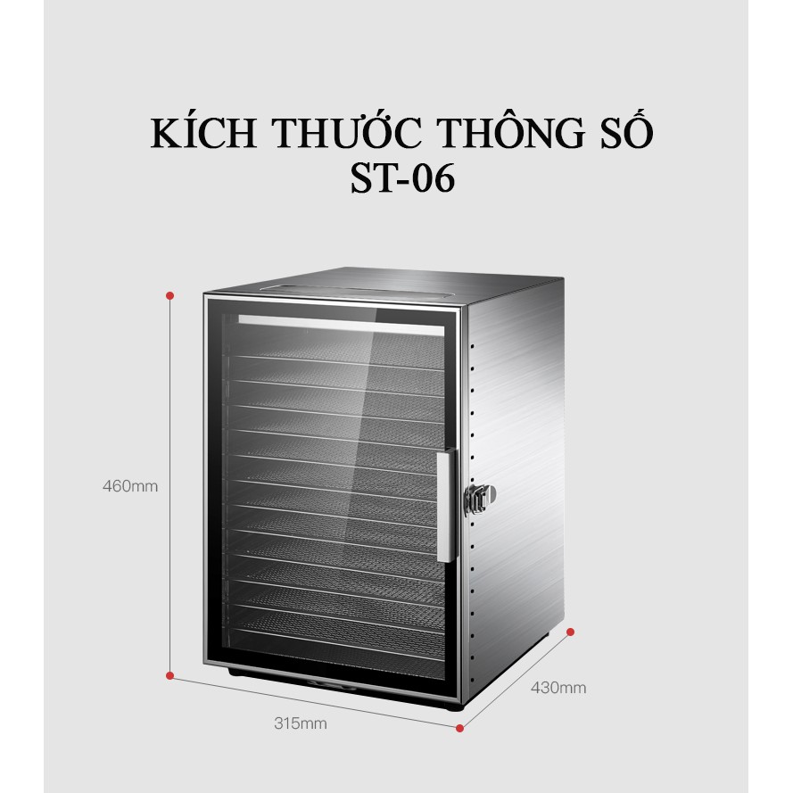 Máy Sấy Hoa Quả Thực Phẩm 12 khay sấy - ST06