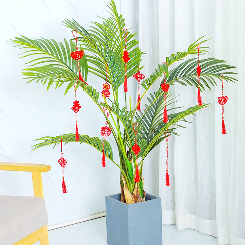 Set 6 Mặt Dây Treo Trang Trí Năm Mới Bằng Vải Flannel