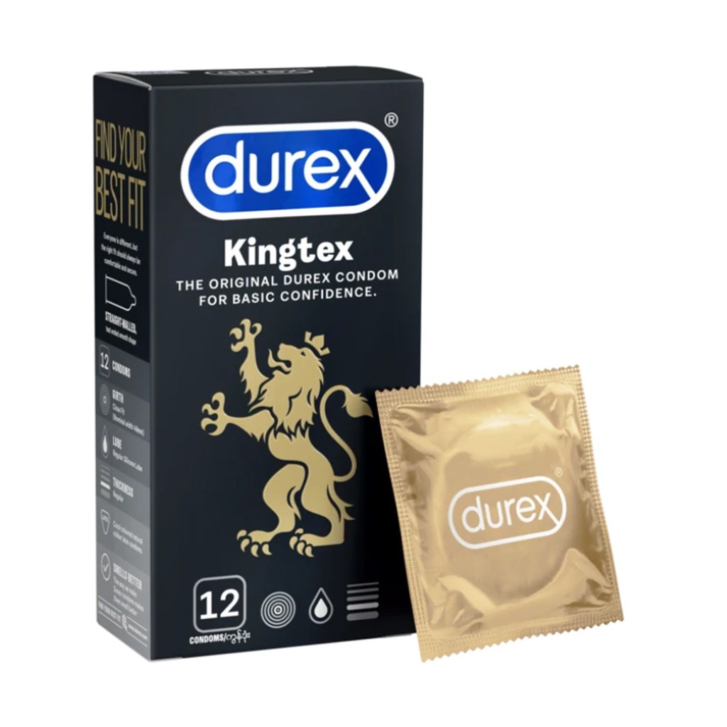 [BỘ 5 Bcs]-Bao Cao Su Durex Kingtex (Hộp 12 cái)[KÉO DÀI THỜI GIAN QH-CẢM GIÁC YÊU CHÂN THỰC]-HÀNG CHÍNH HÃNG 100%